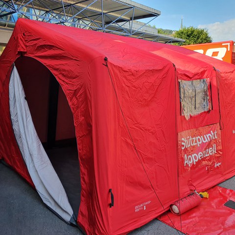 Schnelleinsatzzelt. Vergrösserte Ansicht