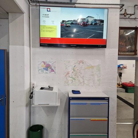 Alarm-Display und Einsatzpläne. Vergrösserte Ansicht