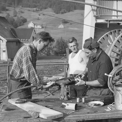 Spleissarbeiten, 1964. Vergrösserte Ansicht