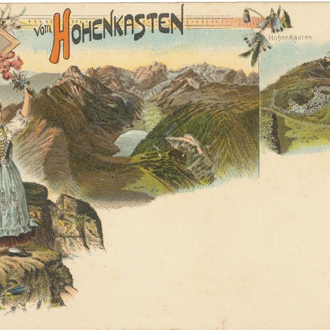 Touristische Ansichtskarte, um 1900. Vergrösserte Ansicht