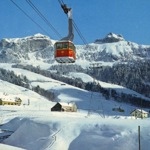 Werbung für den Wintersport, 1960er-Jahre. Vergrösserte Ansicht
