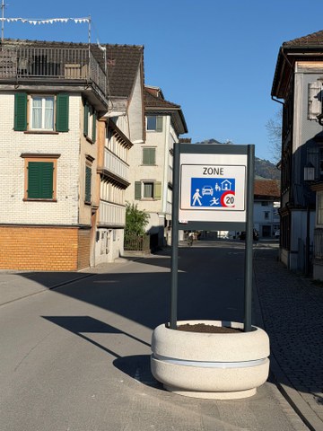 Bild der Signalisation Begegnungszone in Appenzell