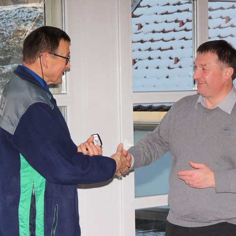 Landesfähnrich Martin Bürki und Paul Broger. Vergrösserte Ansicht